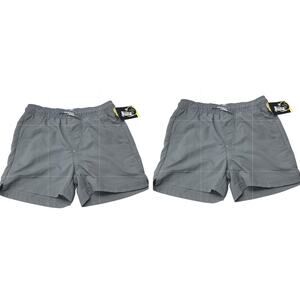 2 New Art Class Boys Large (10/12) Lined Solid Gray UPF 50+ Swimming Trunks